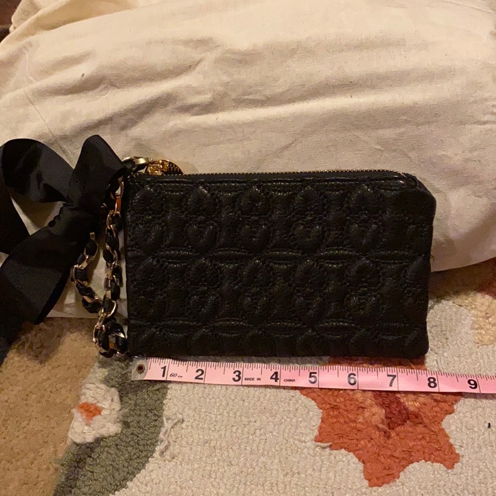 Black quilted wristlet